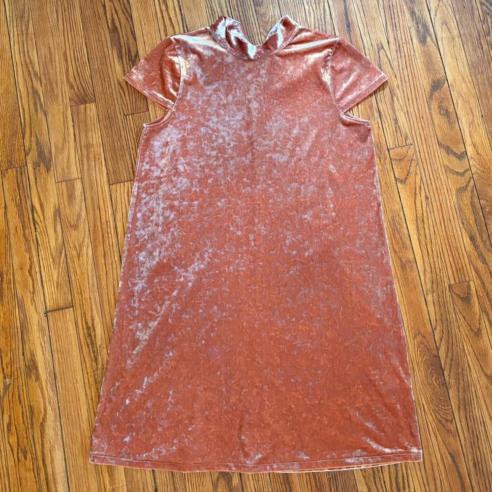 Madewell velvet pink 70s short dress size medium